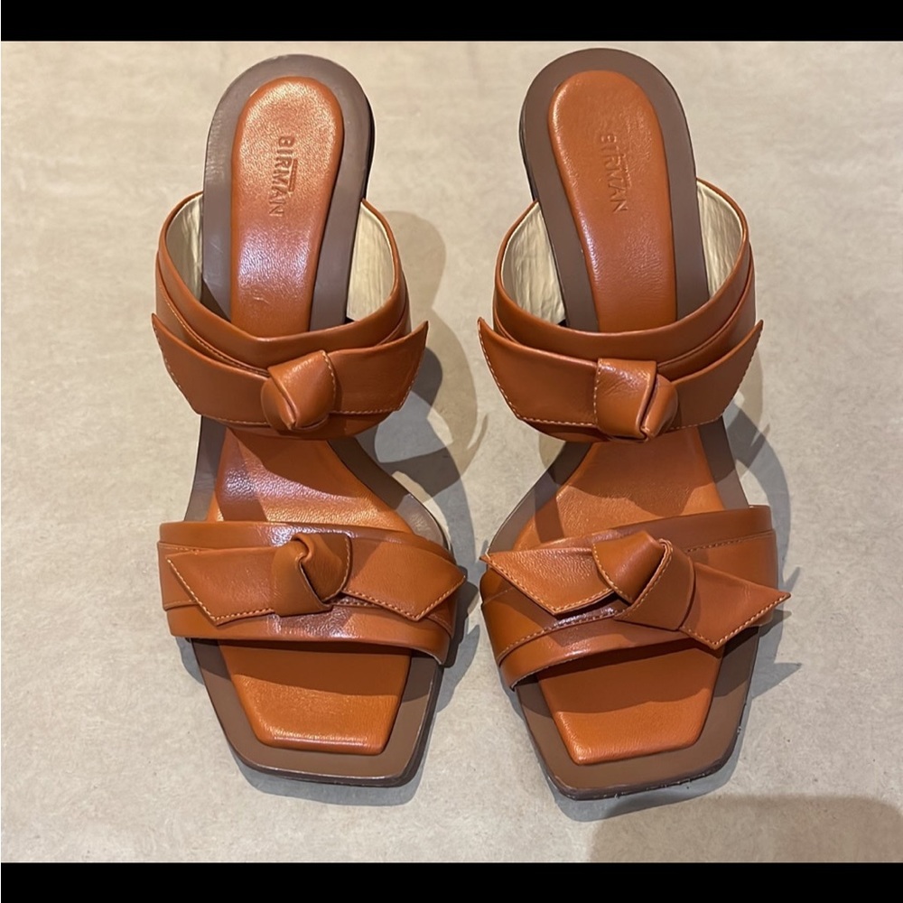 Alexander Birman double bow block heels size 7